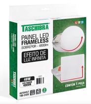 Painel de Led Plafon Frameless Sobrepor Quadrado 48W 30x30cm Taschibra Bivolt