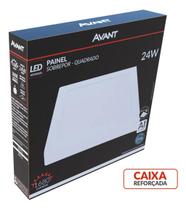 Painel de Led Pop Quadrado para Sobrepor 30 X 30cm Luz Branca 6500k 24w Bivolt - Avant