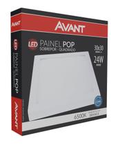 Painel de Led Pop Quadrado para Sobrepor 30 X 30cm Luz Branca 6500k 24w Bivolt - Avant Painel de Led Pop Quadrado para Sobrepor 30 X 30cm Luz Branca 6500k 24w Bivolt - Avant