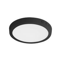 Painel De Led Redondo Sobrepor 18W Preto 6500K Taschibra