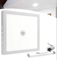 Painel de led sobrepor 25w quadrado com sensor branco frio 6500k