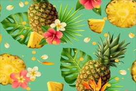 Painel de Lona Abacaxi e Flores