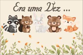 Painel de Lona Animais Amigos do Bosque Era uma Vez Painel de Lona Animais Amigos do Bosque Era uma Vez