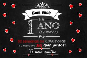Painel de Lona Aniversário 1 Ano de Namoro Chalkboard