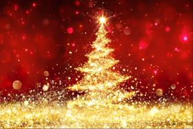 Painel de Lona Árvore Dourada Brilhante Natal