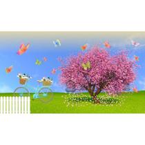 Painel De Lona Arvores Jardim Encantado Borboletas - Fabrika de Festa Painel De Lona Arvores Jardim Encantado Borboletas - Fabrika de Festa