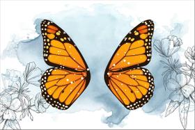 Painel de Lona Asas de Borboleta Fundo Aquarela Painel de Lona Asas de Borboleta Fundo Aquarela