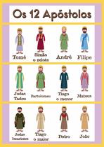 Painel de Lona Bíblico Religioso Catequese Os 12 Apóstolos - 100x070cm