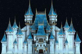 Painel de Lona Castelo Céu Estrelado de Noite