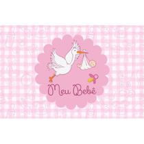 Painel De Lona Chá de Bebê Cegonha Meu Bebê