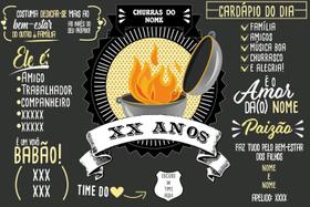 Painel de lona Churrasco Chalkboard Personalizável - 300x200cm