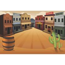 Painel de Lona Cidade do Faroeste 3D Painel de Lona Cidade do Faroeste 3D