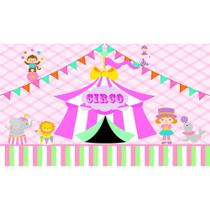 Painel De Lona Circo Rosa Meninas - Fabrika de Festa Painel De Lona Circo Rosa Meninas - Fabrika de Festa