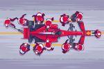 Painel de Lona Corrida de Carro Pit Stop Painel de Lona Corrida de Carro Pit Stop