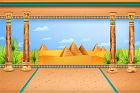 Painel de Lona Egito Pirâmides Palácio do Faraó - 200x150cm - Fabrika de Festa