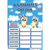 Painel De Lona Escolar Ajudantes Do Dia - 100x070cm
