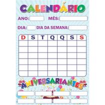Painel De Lona Escolar Calendário Aniversariantes 1 - 100x070cm - Fabrika de Festa