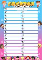 Painel de Lona Escolar Chamadinha gradiente Crianças Felizes-100x070cm