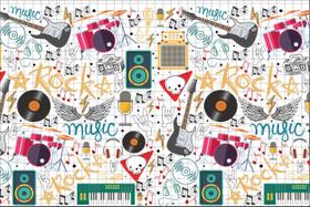 Painel de Lona Instrumentos musicais Rock Music 100x070cm - Fabrika de Festa