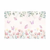 Painel de Lona Jardim Borboletas Rosa e Maravilhas - 100x070cm