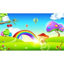 Painel De Lona Jardim Encantado Arco Iris