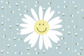 Painel de Lona Margaridas Feliz Cores Candy