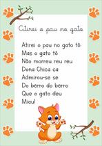 Painel De Lona Músicas Cantigas Infantis Atirei o Pau no Gato - 100x070cm