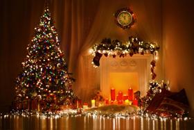 Painel de Lona Natal Lareira Quase Meia Noite Painel de Lona Natal Lareira Quase Meia Noite