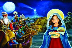 Painel de Lona Natal Nossa Senhora e Menino Jesus