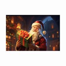 Painel de lona Natal Presente do Papai Noel - 300x200cm Painel de lona Natal Presente do Papai Noel - 300x200cm