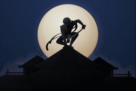 Painel de Lona Ninja Ataque Noturno Lua