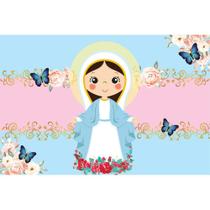 Painel De Lona Nossa Senhora das Graças Flores e Borboletas Painel De Lona Nossa Senhora das Graças Flores e Borboletas