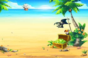 Painel de Lona Pirata Ilha Tropical do Tesouro