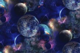 Painel de Lona Planetas Galáxia Nebulosa 200x150cm Painel de Lona Planetas Galáxia Nebulosa 200x150cm