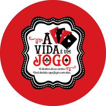 Painel de Lona Redondo A Vida e Um Jogo Cartas