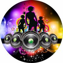 Painel de Lona Redondo Balada Dance Neon