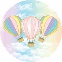 Painel de Lona Redondo Balões Arco Íris Candy Painel de Lona Redondo Balões Arco Íris Candy