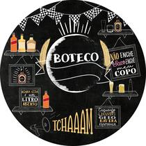 Painel de Lona Redondo Boteco Bebidas Chalkboard Giz Quadro Negro