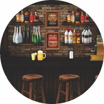 Painel de Lona Redondo Boteco Madeira Bebidas - Fabrika de Festa