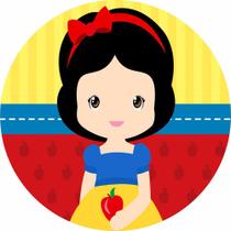 Painel de Lona Redondo Branca de Neve Cute 002