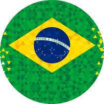 Painel de Lona Redondo Brasil Futebol Geométrico Painel de Lona Redondo Brasil Futebol Geométrico