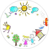 Painel de Lona Redondo Brincadeira de Criança