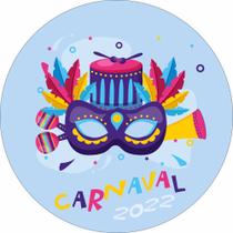 Painel de Lona Redondo Carnaval Máscara Penas Colorido