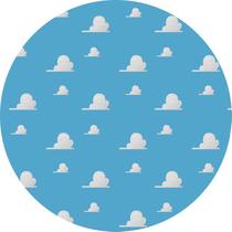 Painel de Lona Redondo Céu Azul e Nuvens Painel de Lona Redondo Céu Azul e Nuvens