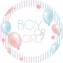 Painel de Lona Redondo Chá de Revelação Boy or Girl Aquarela Painel de Lona Redondo Chá de Revelação Boy or Girl Aquarela