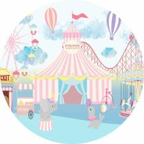 Painel de Lona Redondo Circo Candy color Painel de Lona Redondo Circo Candy color
