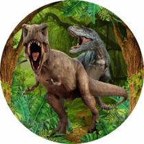 Painel de Lona Redondo Dinossauro Carnívoros Ferozes