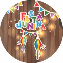 Painel de Lona Redondo Festa Junina Bandeirinhas 003