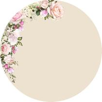 Painel de Lona Redondo Flores Mistas Champagne