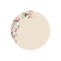 Painel de Lona Redondo Flores Mistas Champagne